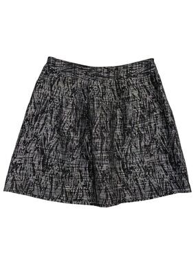 Stunning Michael Kors A-Line Woven Black Silver Skirt Pockets Size 12 Elegant